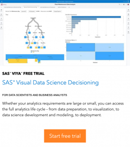 SAS Viya Visual Data Science Decisioning Free Trial The SAS Data