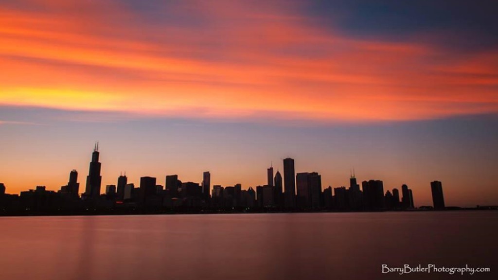 Sunset over Marshall Field's Chicago, circa 2014