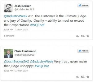 Image of a tweet from #WQChat.