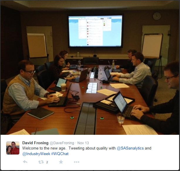 SAS and IndustryWeek on the quality-themed #WQChat on Twitter.