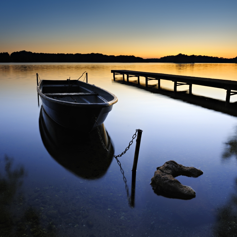 Image showing a serene lake at sunset.
