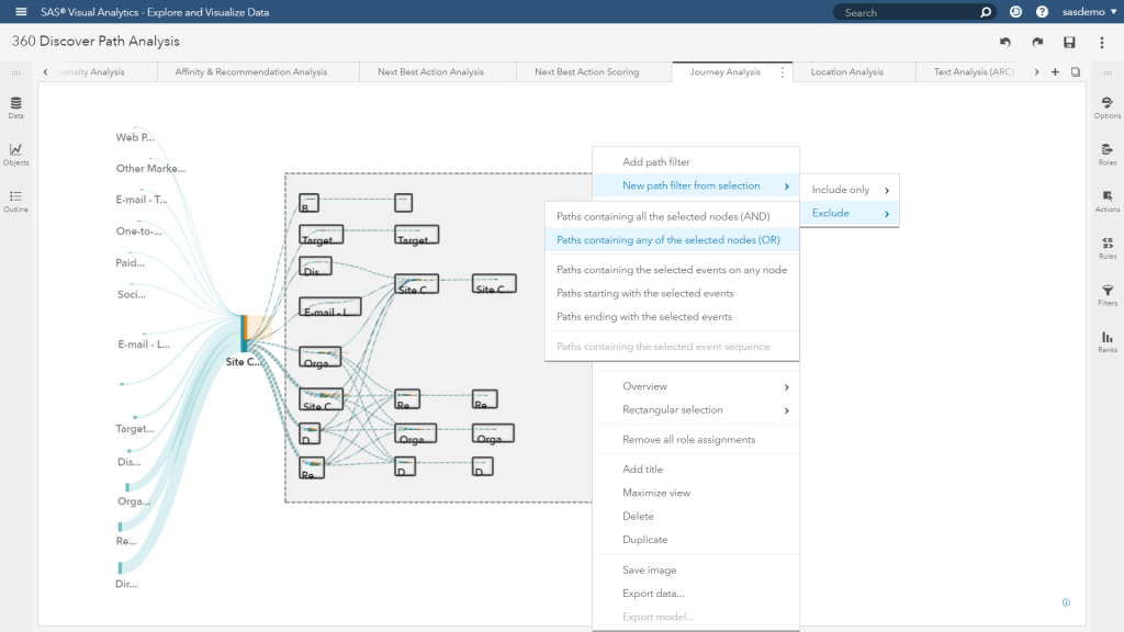 SAS Customer Intelligence 360: Path analysis for re-engagement ...