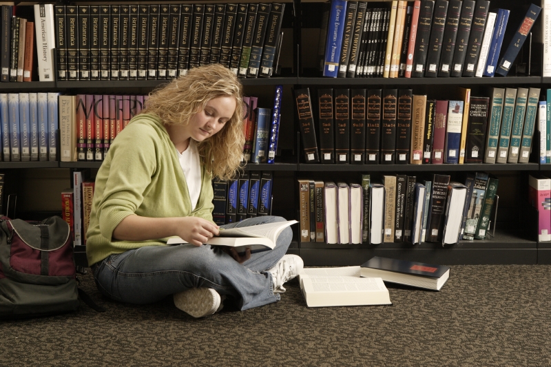 reading in library