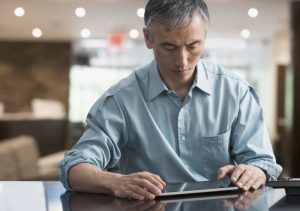 man considering data prep for analytics