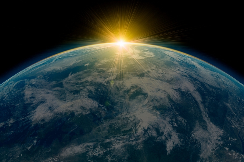 sun over planet represents big data streaming