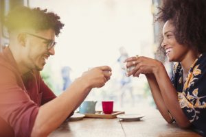 couple talking about naming things over a cup of tea