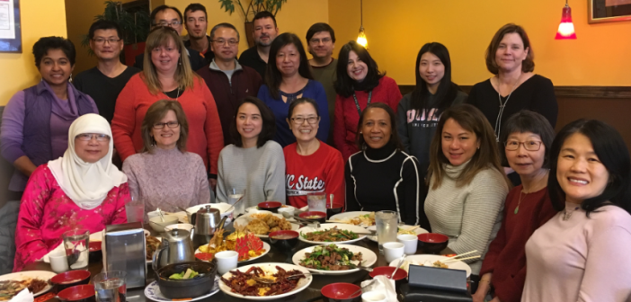 SASIC members enjoy a Chinese food lunch.