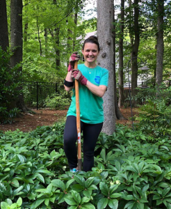 Amanda in her garden