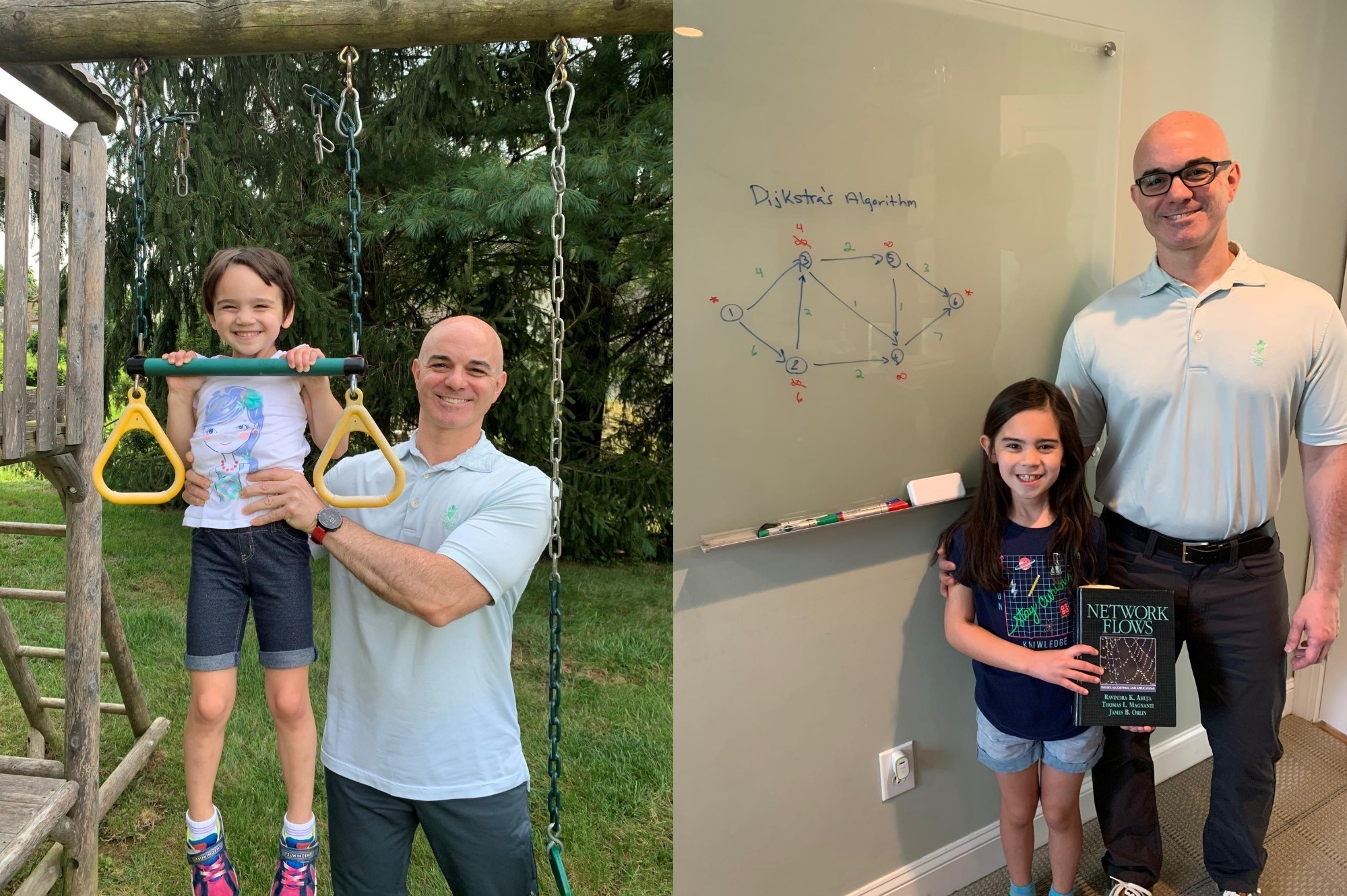 Outside the office, Matthew enjoys spending time with his two daughters, Audrey (L) and Violet (R).