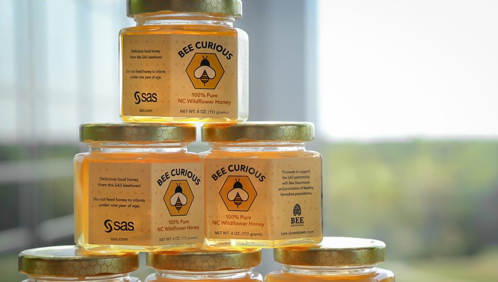 Small jars of honey