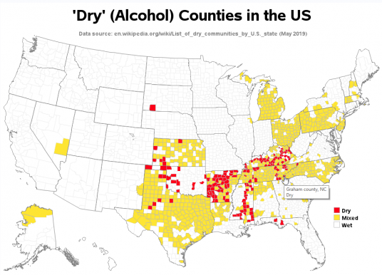 Which counties in the US are still 'dry'? - Graphically Speaking