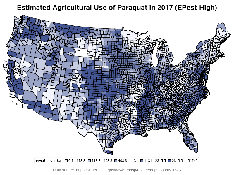 Creating A Paraquat (weed Killer) Map Graphically Speaking