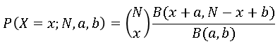 PDF of the beta-binomial distribution