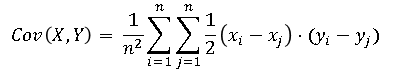 Classical covariance formula