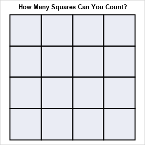 Question Video: Counting the Rows, Columns, and Squares when