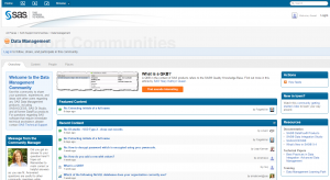 Screenshot of the SAS Data Management community