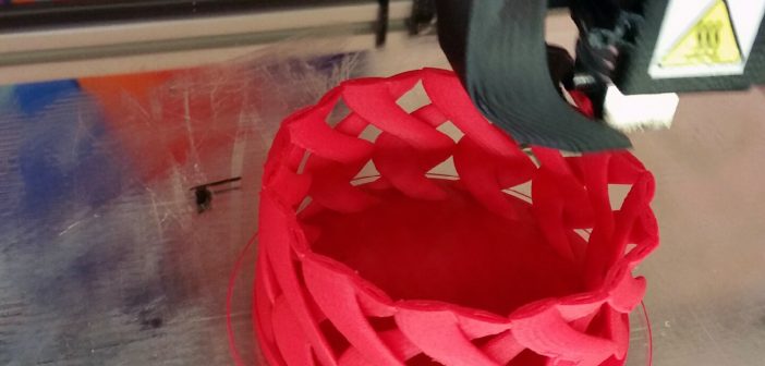 3D printer printing a test print