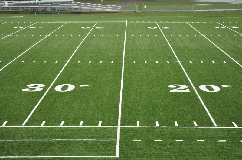 Football field showing 30-yard-line