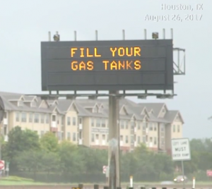 Evacuation sign in Houston