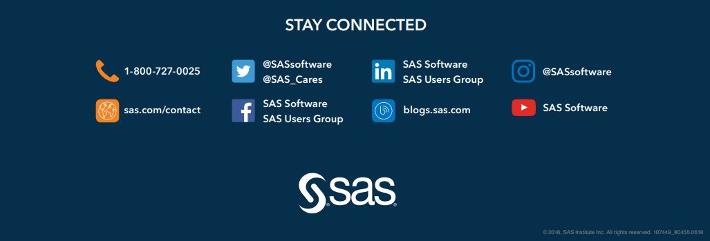 Contact information for SAS channels. Click for pdf.