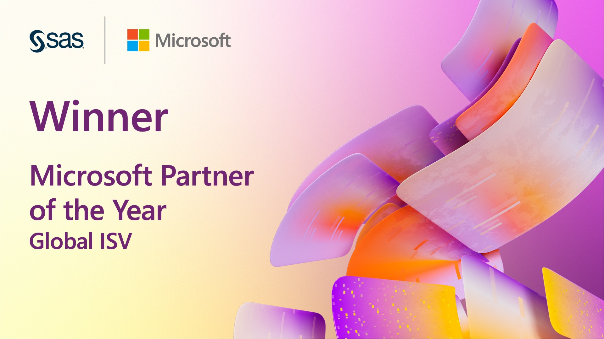 SAS wins Microsoft Partner of the Year Global ISV Award - SAS Voices