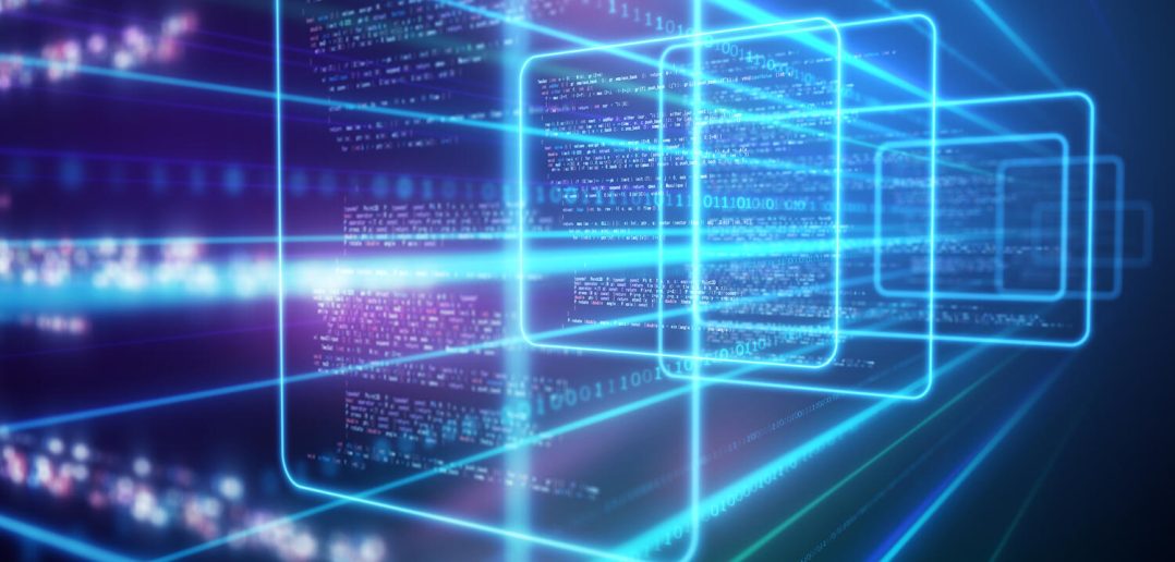 Abstract image of programming data analysis process.