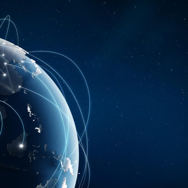 Global world network communication technology. 3d rendering