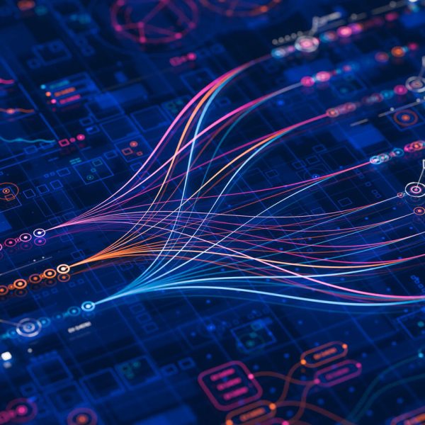 Big data technology Data science analysing artificial intelligence generative AI deep learning machine learning algorithm Neural flow network analytics innovation abstract futuristic. 3d rendering.