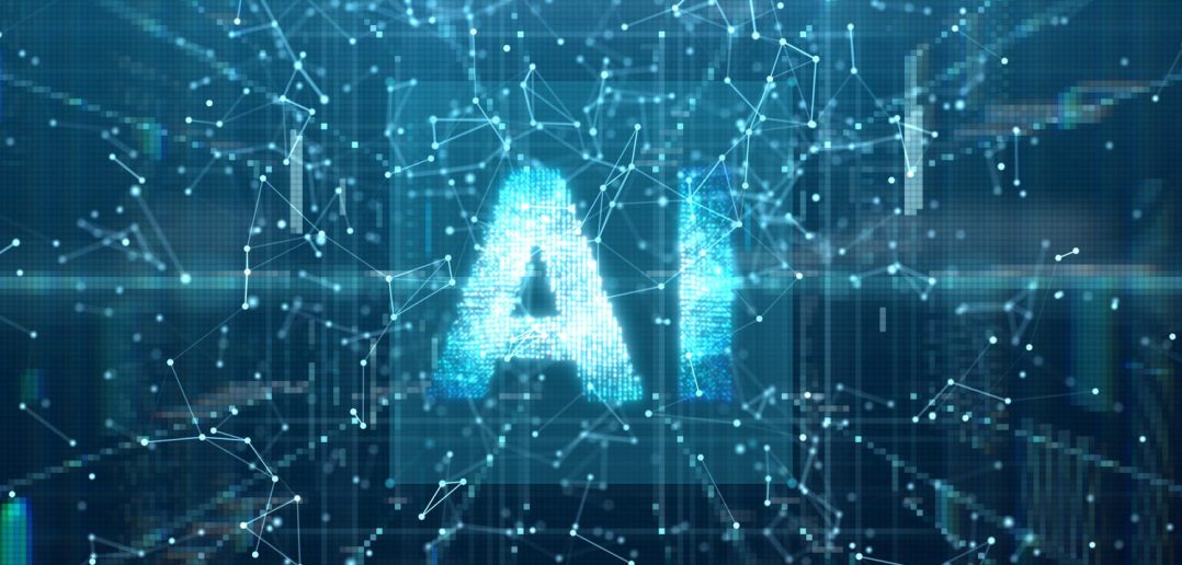 3D Motion graphic of AI or artificial intelligence Innovation Technology concept, AI Font 3D in digital cyber space, AI Chatbot and Generative AI technology, Futuristic abstract background for Business Science and technology.