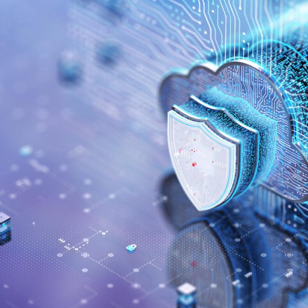 Cloud security technology concept. 3D render