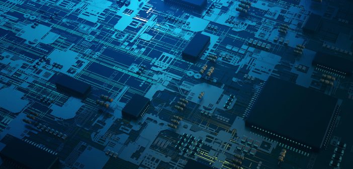 technology circuit board background, 3d rendering