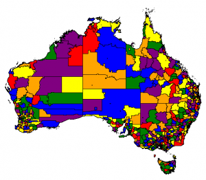 A sample map chart with more detail for Australia
