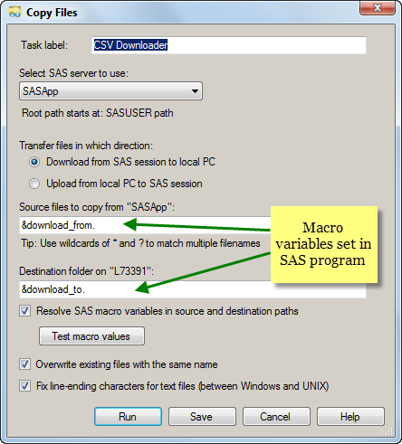 how to download sas dataset