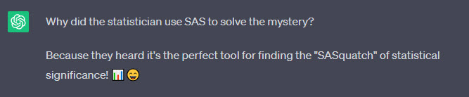 Joke about SAS by ChatGPT
