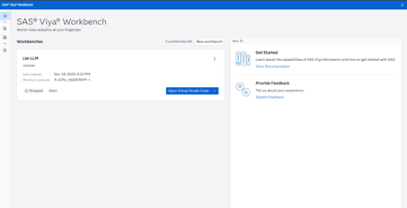 SAS Viya Workbench