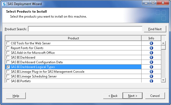 Screen shot of SAS BI Dashboard software.