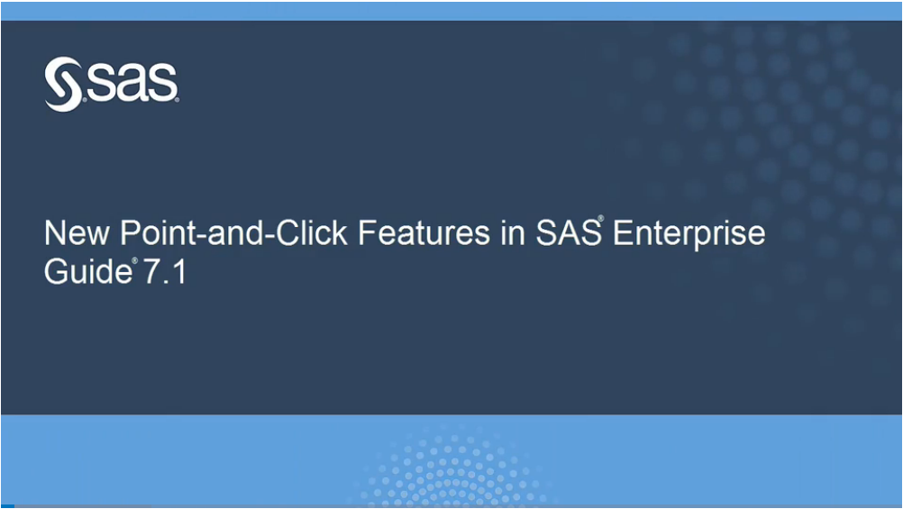 New features in SAS Enterprise Guide