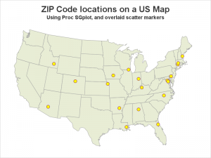 Plotting markers on a map at zip code locations, using GMap or SGplot ...