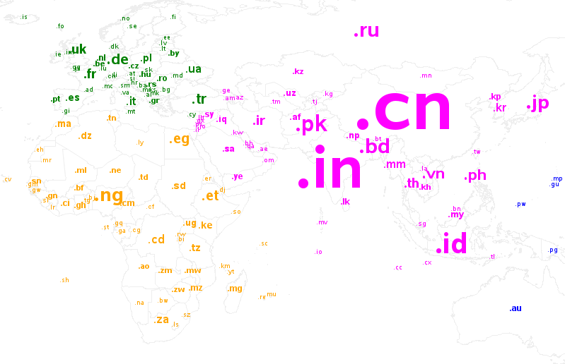 A map of country code top-level domains (ccTLD) - SAS Learning Post