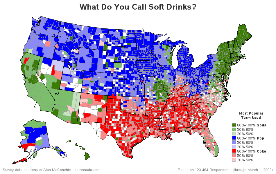 Soda Vs Pop Map Do You Say Coke, Pop, Or Soda? - Sas Learning Post