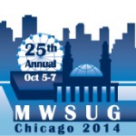 MWSUG 2014 logo showing Chicago skyline and 25th anniversary banner