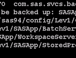 List of files in SAS Backup and Recovery Tool