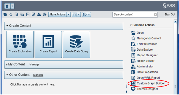 Open the Custom Graph Builder in SAS Visual Analytics