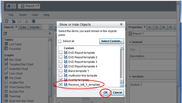 Check newly created graph template in SAS Visual Analytics