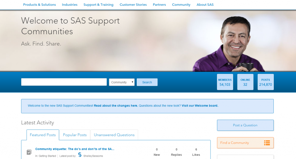 Revamped Sas Support Communities Sas Users 4385