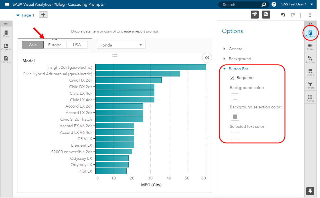 Cascading Prompts as Report and Page Prompts in SAS Visual Analytics - SAS  Users