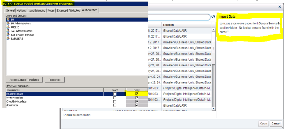 Screen shot of SAS Web Analytics software.
