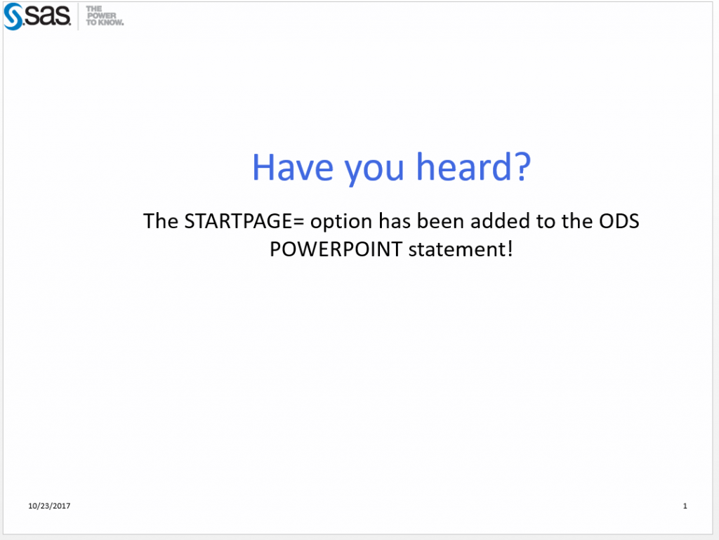 The ODS Destination for PowerPoint Has a New Option SAS Users
