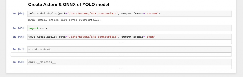 Astore and ONNX of YOLO model