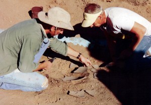 Phil Weiss (on left), ABD in Archaeology, Arizona State University on a dig while in grad school.